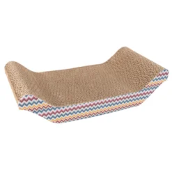 Leeby Remy Rocker arranhador horizontal de cartão com padrão colorido para gatos