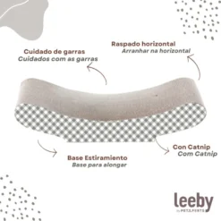 Leeby Remy Rocker arranhador horizontal de cartão com padrão quadrados para gatos