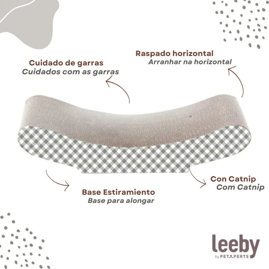 Leeby Remy Rocker arranhador horizontal de cartão com padrão quadrados para gatos