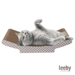 Leeby Remy Rocker arranhador horizontal de cartão com padrão quadrados para gatos