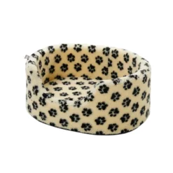 Leeby Sofá Bed Paw Print Bege para cães