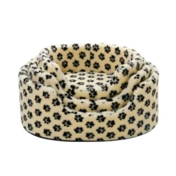 Leeby Sofá Bed Paw Print Bege para cães