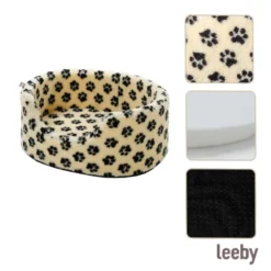 Leeby Sofá Bed Paw Print Bege para cães