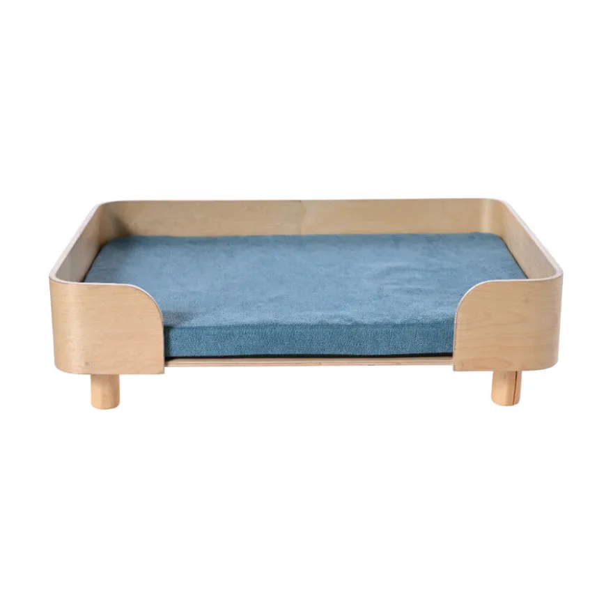 Leeby Sofá com almofada Azul removível para cães