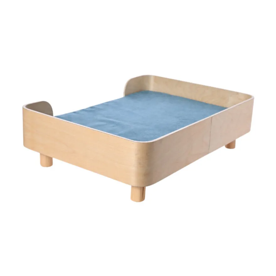 Leeby Sofá com almofada Azul removível para cães