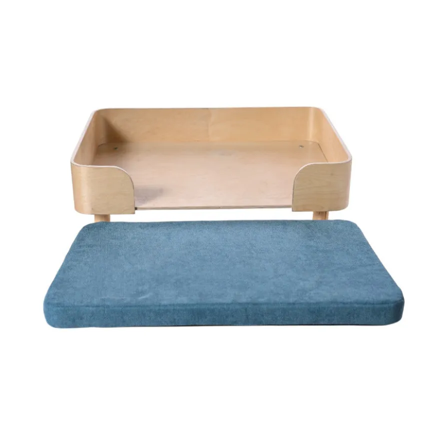 Leeby Sofá com almofada Azul removível para cães