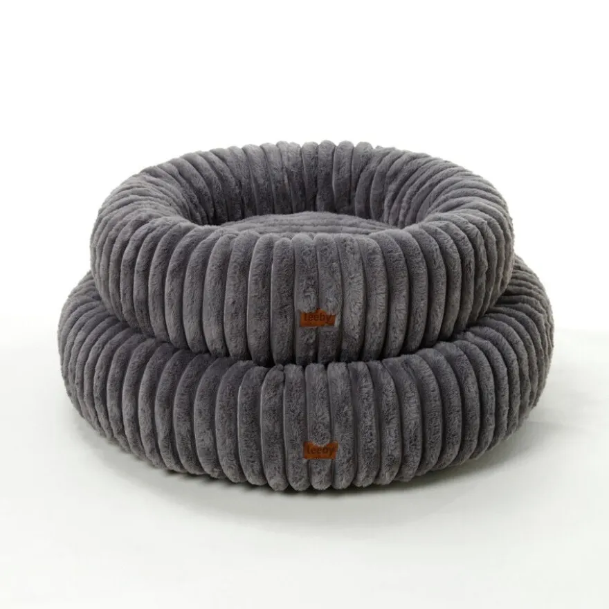 Leeby Sofá Donut em Bombazine Cinzento para cães