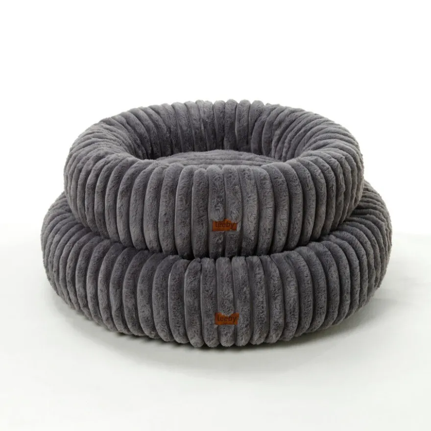 Leeby Sofá Donut em Bombazine Cinzento para cães