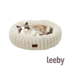Leeby Sofá Donut em Bombazine Creme para gatos