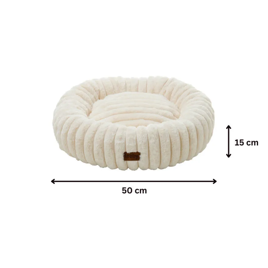 Leeby Sofá Donut em Bombazine Creme para gatos