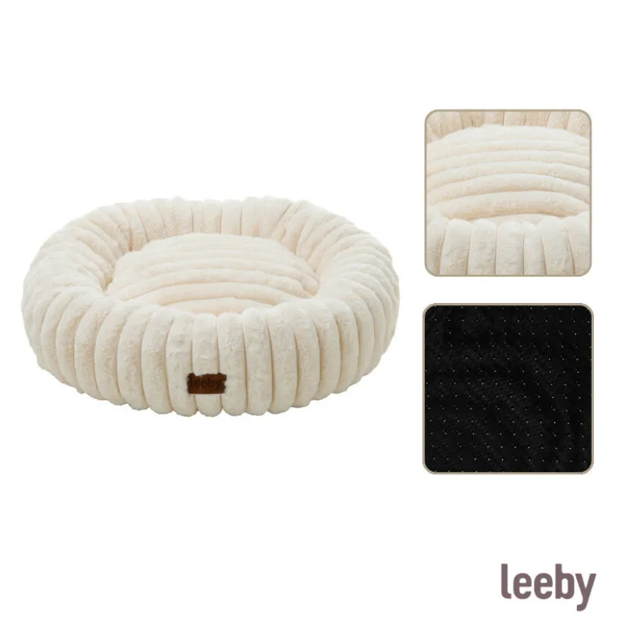 Leeby Sofá Donut em Bombazine Creme para gatos