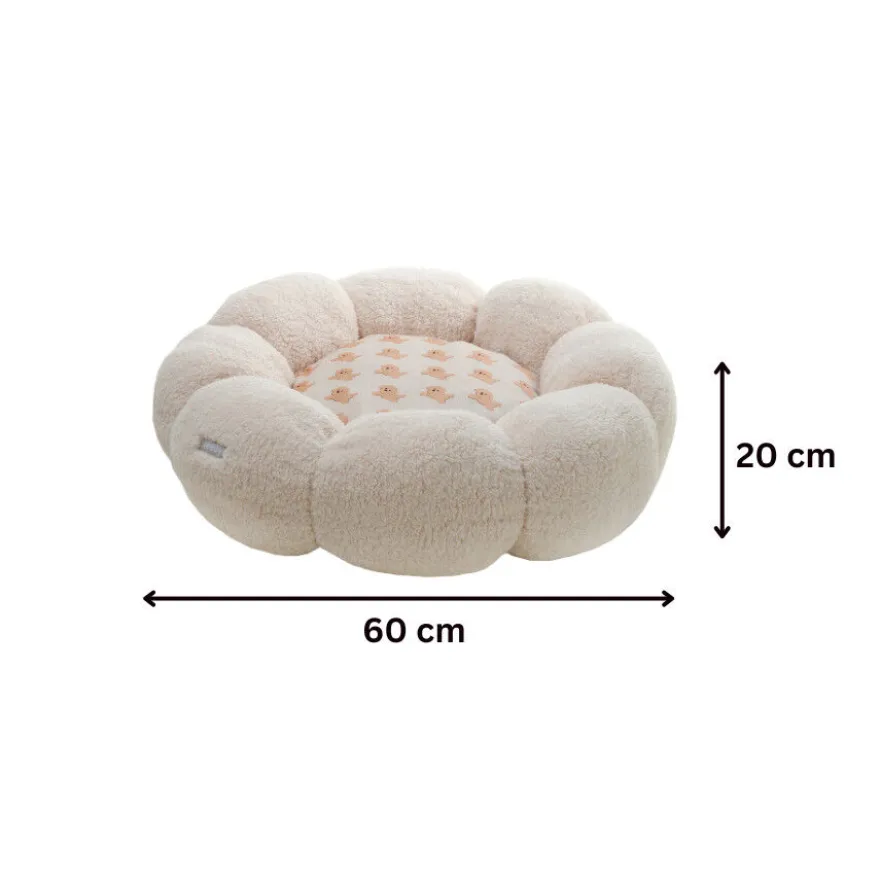 Leeby Sofá Flower Bed Bege para cachorros