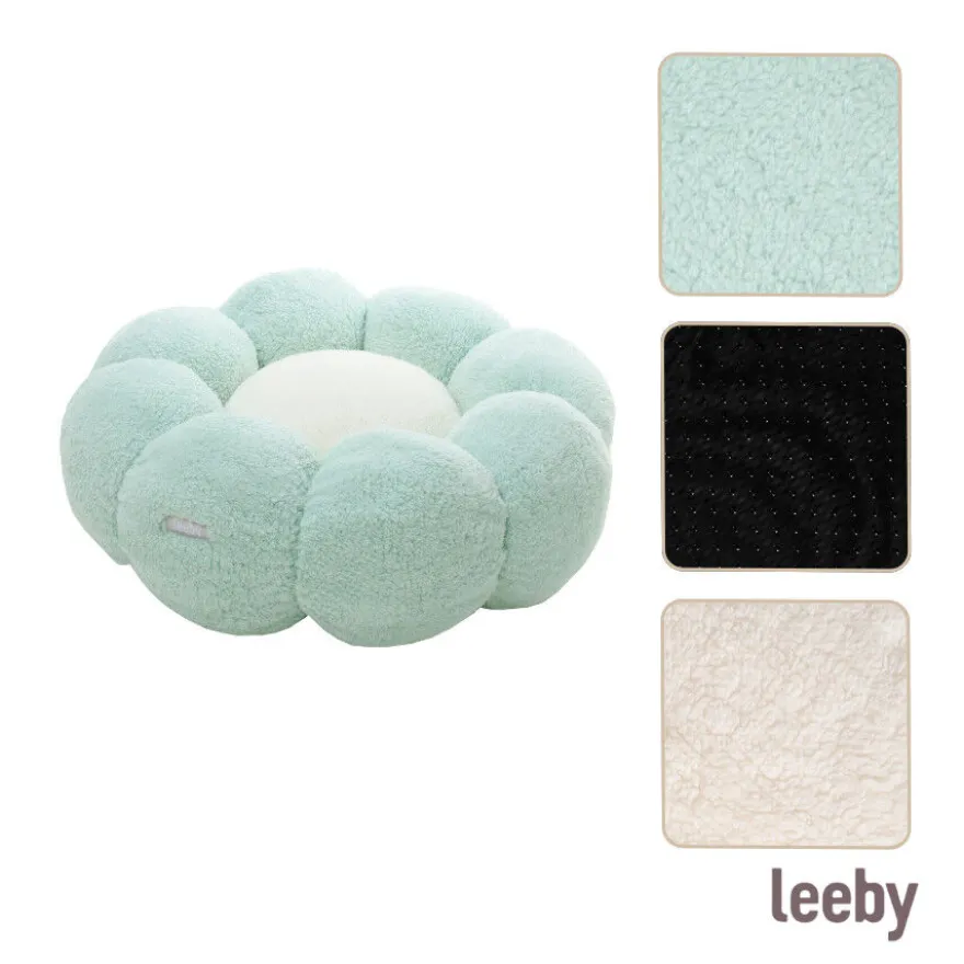 Leeby Sofá Flower Bed Swirl Azul para cães