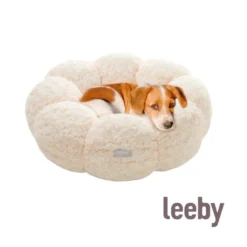 Leeby Sofá Flower Bed Swirl Bege para cães