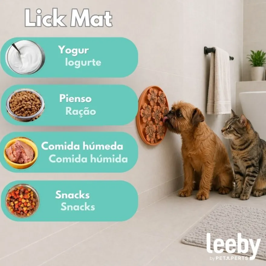 Leeby Tapete de Lamber em Forma de Flor para cães e gatos