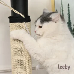 Leeby Tito arranhador para pé de mesa com brinquedo para gatos