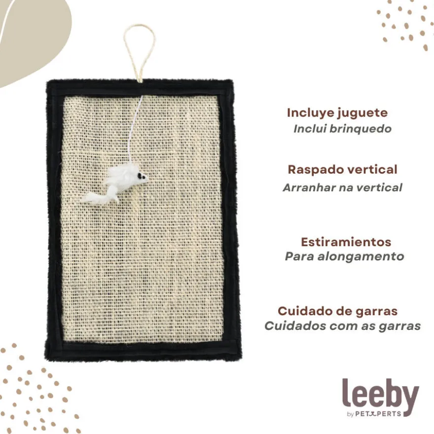 Leeby Tito arranhador para pé de mesa com brinquedo para gatos