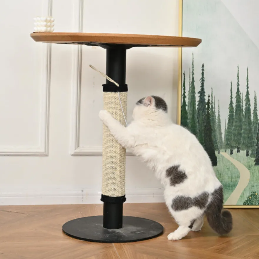 Leeby Tito arranhador para pé de mesa com brinquedo para gatos