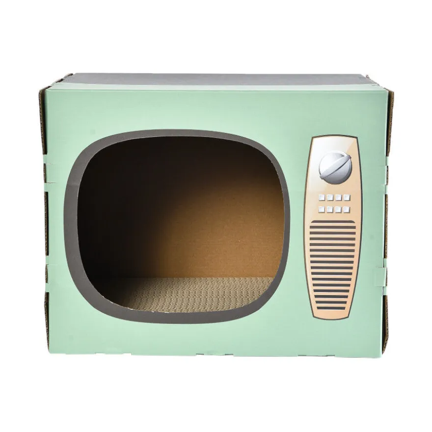 Leeby Tommy TV cama nido com arranhador de cartão para gatos