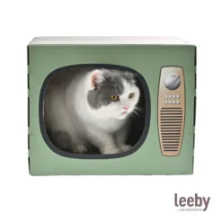 Leeby Tommy TV cama nido com arranhador de cartão para gatos