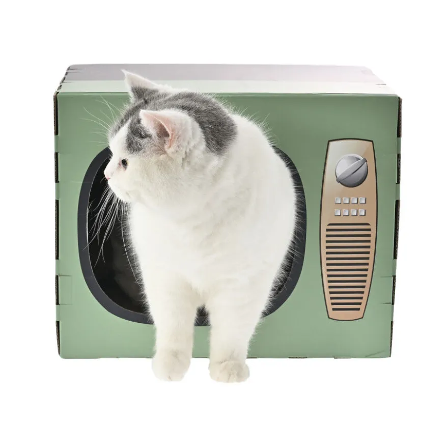 Leeby Tommy TV cama nido com arranhador de cartão para gatos