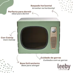Leeby Tommy TV cama nido com arranhador de cartão para gatos