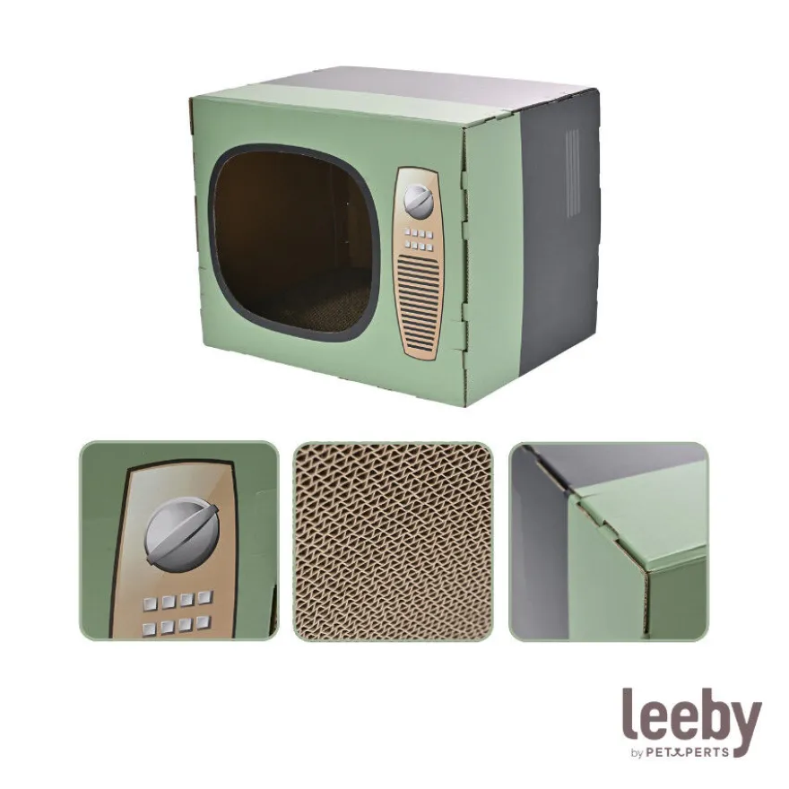 Leeby Tommy TV cama nido com arranhador de cartão para gatos