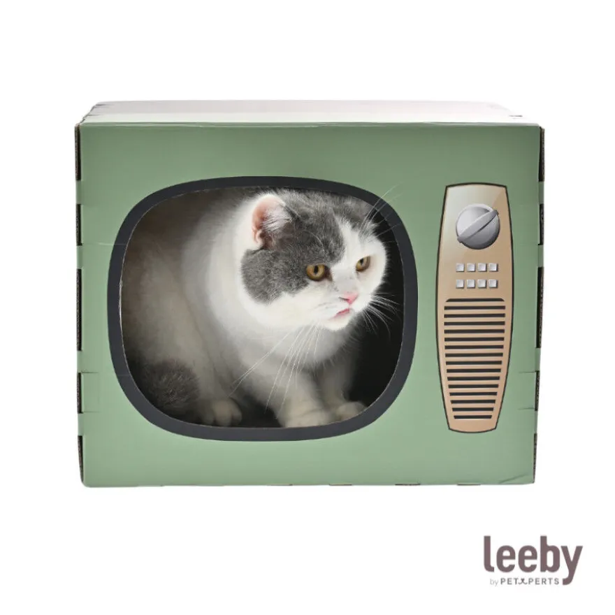 Leeby Tommy TV cama nido com arranhador de cartão para gatos