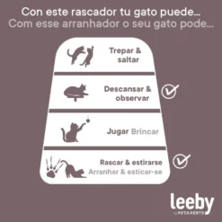 Leeby Tommy TV cama nido com arranhador de cartão para gatos