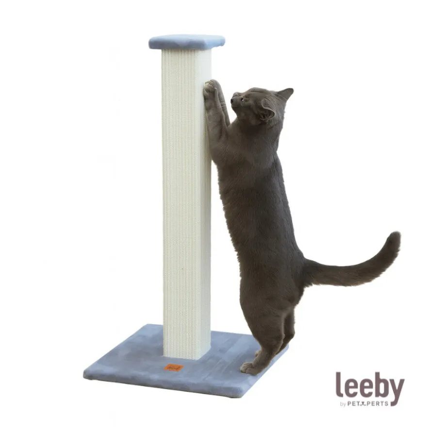 Leeby Vida arranhador de sisal quadrado azul para gatos