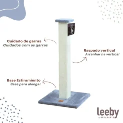 Leeby Vida arranhador de sisal quadrado azul para gatos