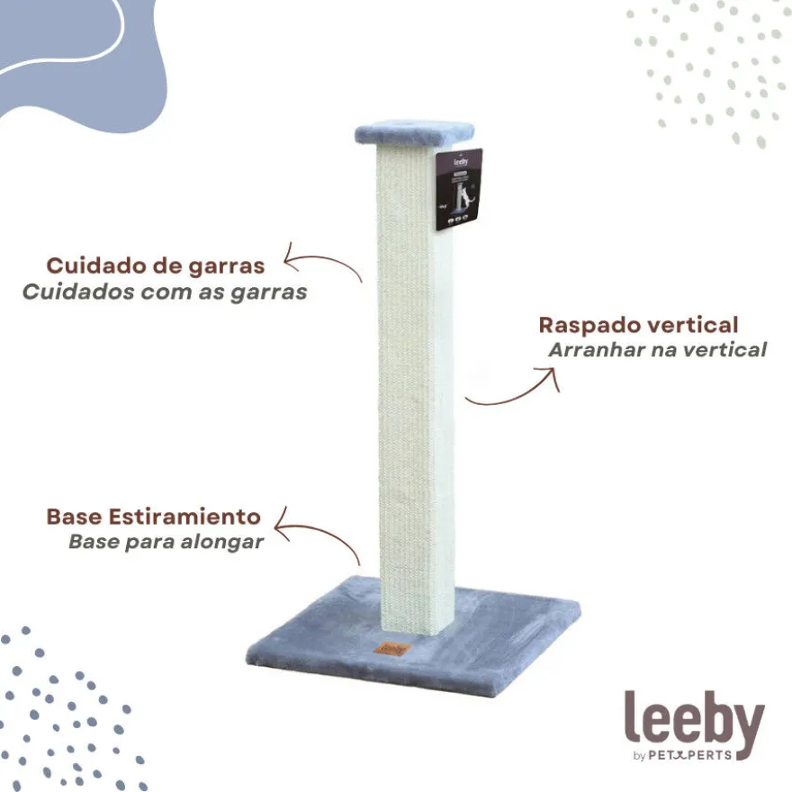 Leeby Vida arranhador de sisal quadrado azul para gatos