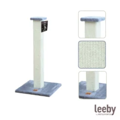 Leeby Vida arranhador de sisal quadrado azul para gatos
