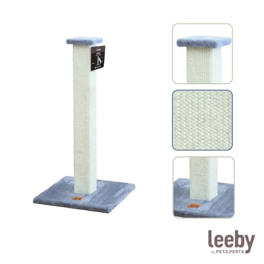 Leeby Vida arranhador de sisal quadrado azul para gatos