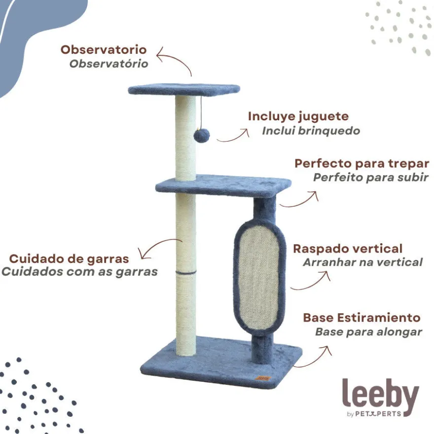 Leeby Voltaire torre arranhadora com brinquedo para gatos