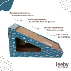 Leeby Walter arranhador de cartão horizontal com bola e estampado de peixes para gatos