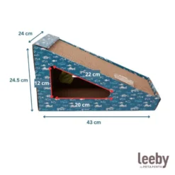 Leeby Walter arranhador de cartão horizontal com bola e estampado de peixes para gatos