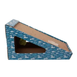 Leeby Walter arranhador de cartão horizontal com bola e estampado de peixes para gatos