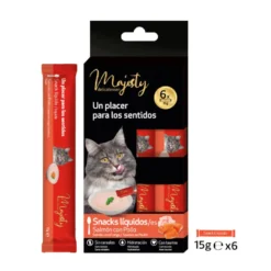 Majesty Salmão com Frango snack líquido para gatos