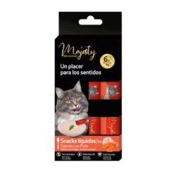 Majesty Salmão com Frango snack líquido para gatos
