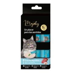 Majesty Snack Líquido de Atum com Vieira para gatos