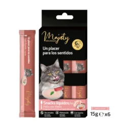 Majesty Snack líquido de frango e vieira para gatos