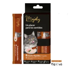 Majesty Snack líquido de frango e vitela para gatos
