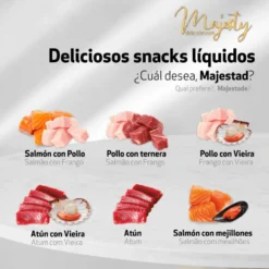 Majesty Snack líquido de frango e vitela para gatos