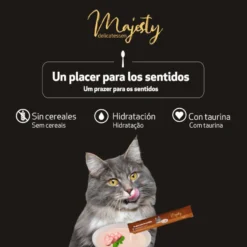 Majesty Snack líquido de frango e vitela para gatos