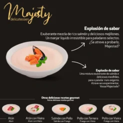 Majesty Snack Líquido de Salmão com Mexilhões para gatos