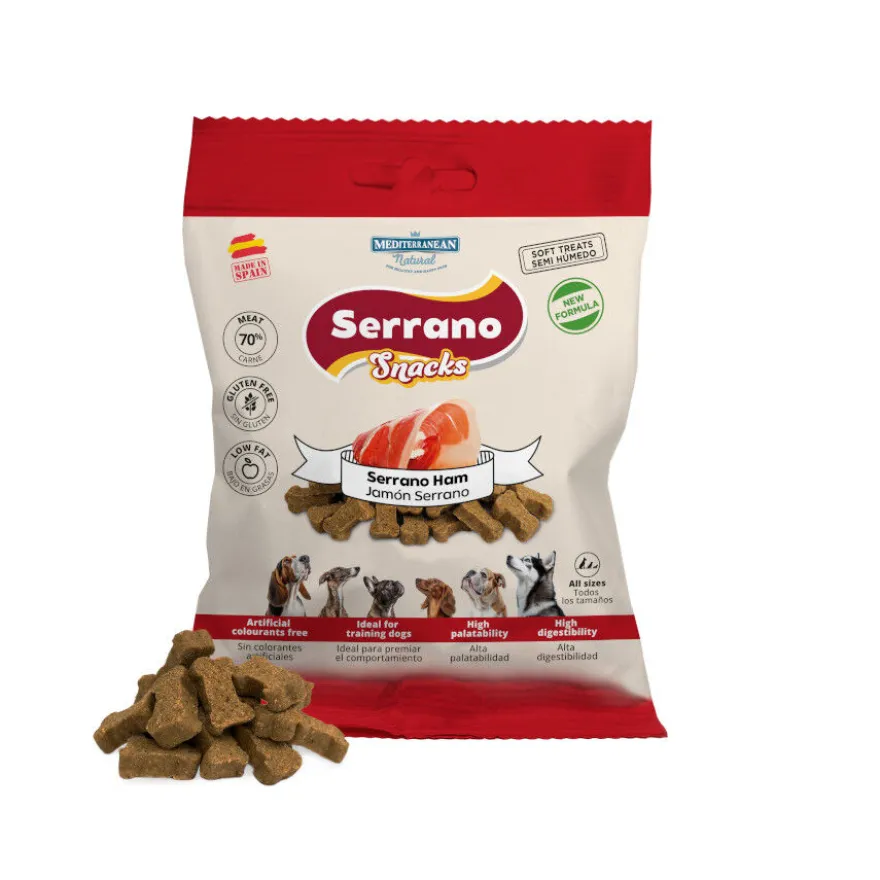 Mediterranean Natural Biscoitos Serrano Snacks de Fiambre para cães