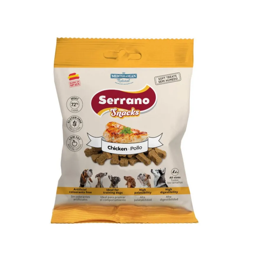 Mediterranean Natural Biscoitos Serrano Snacks de frango para cães
