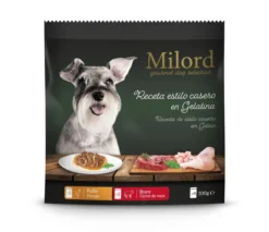 Milord Adult Receita Estilo Caseira em Gelatina com Frango e Boi saquetas para cães - Multipack