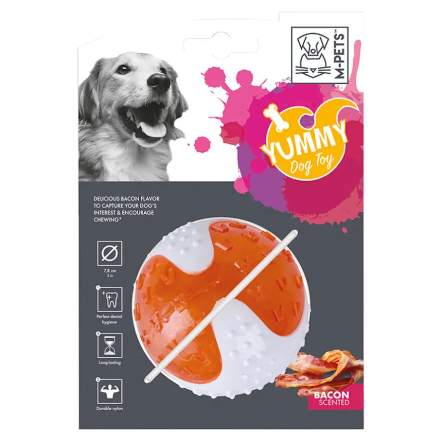 M-Pets Yummy Brinquedo Bola com Sabor a Bacon para cães